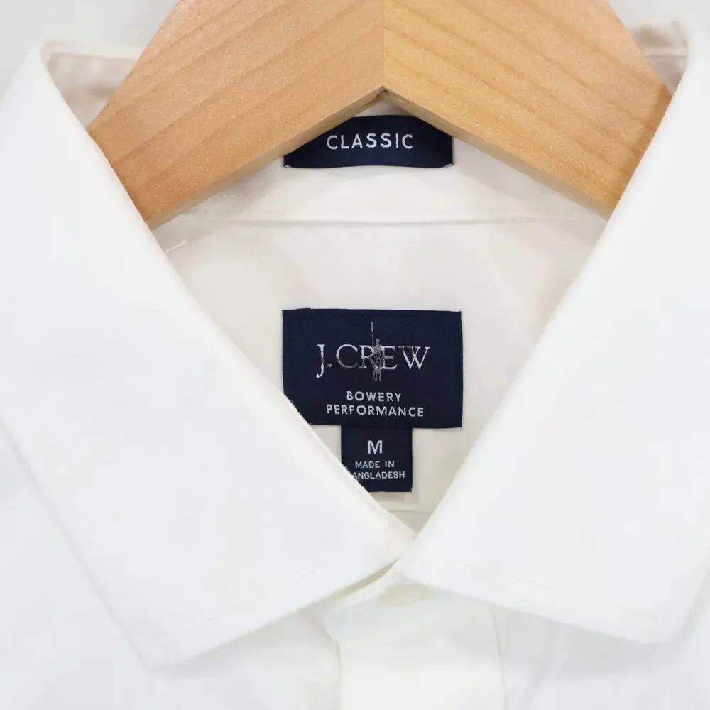 J.Crew Classic Bowery Performance Stretch Dress Shirt Spread Collar White M NWOT